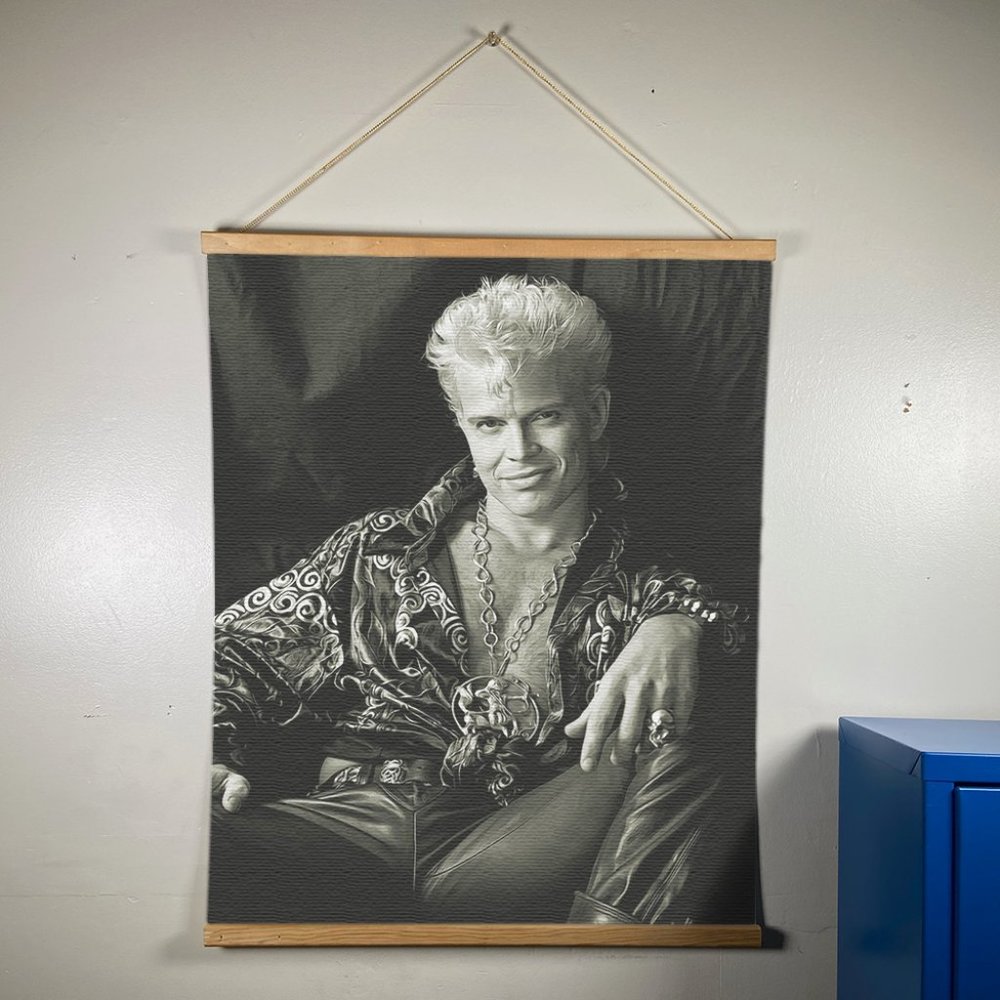 Billy Idol Canvas Wooden Gold Hanger